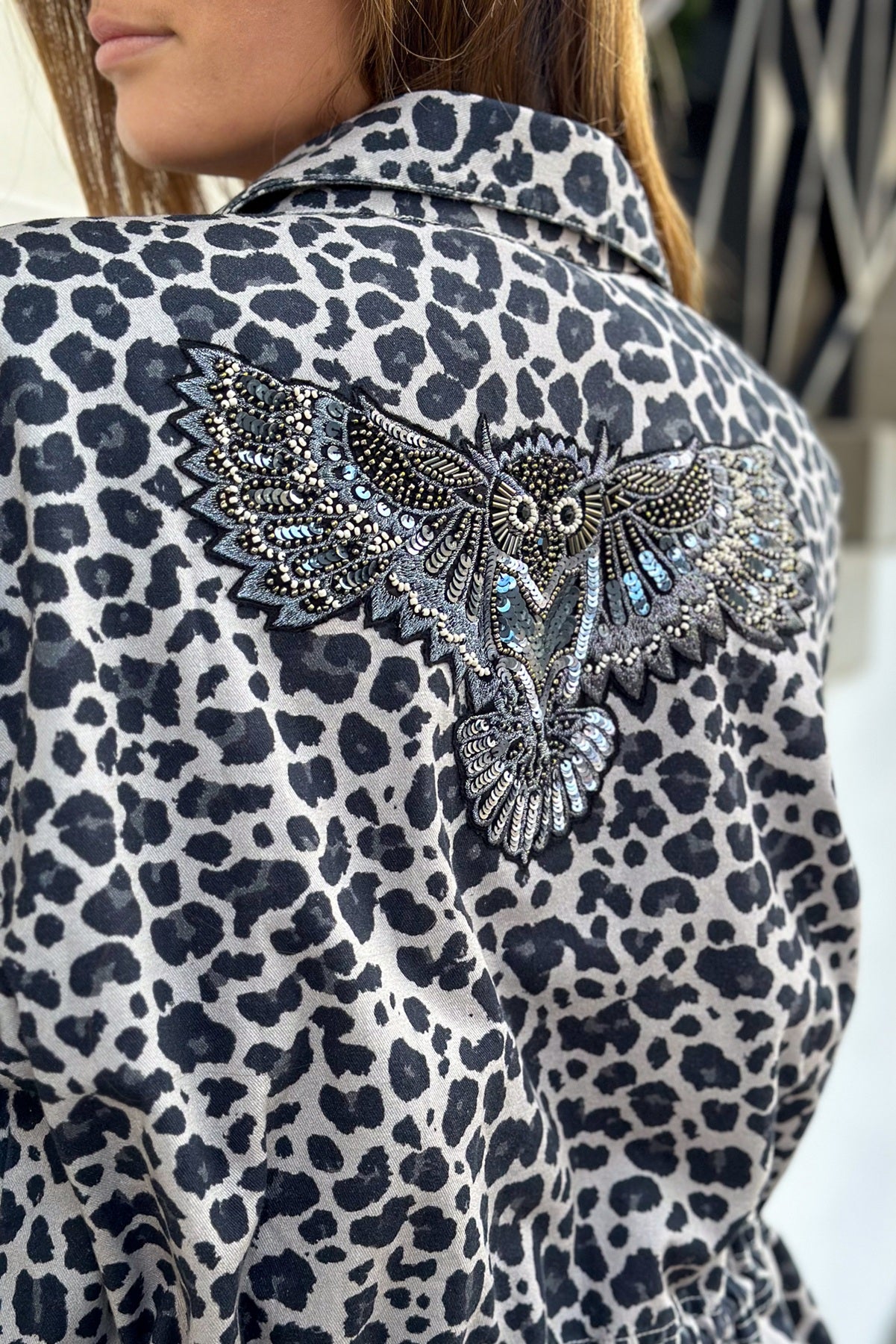 Depeche JaneDE Jacket, Grey leo print