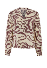 Bøjle 197 - Soft Rebels SRAmora Blouse, Graphic Graphic Waves decadent chocolate