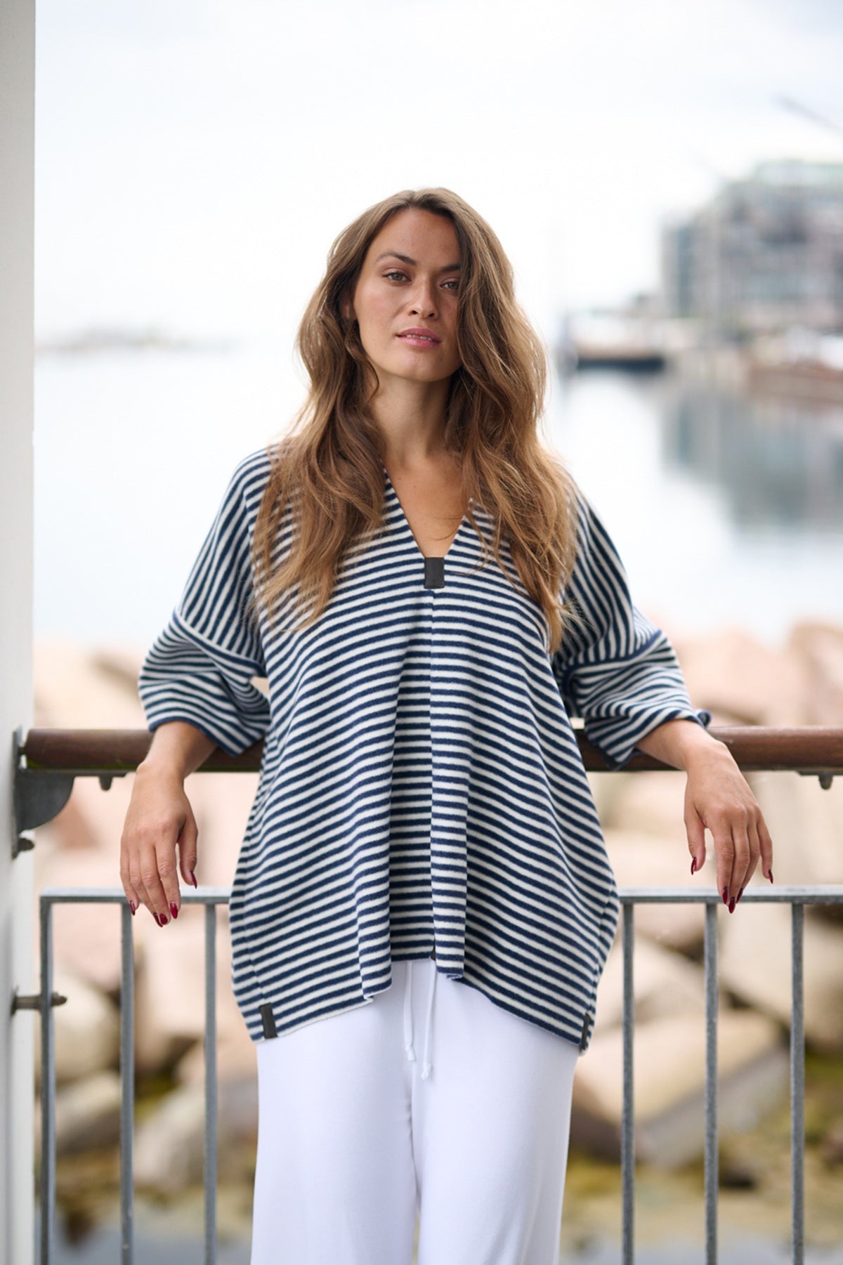 Henriette Steffensen Fleece Pullover 1361, Stripes Demin & Kit