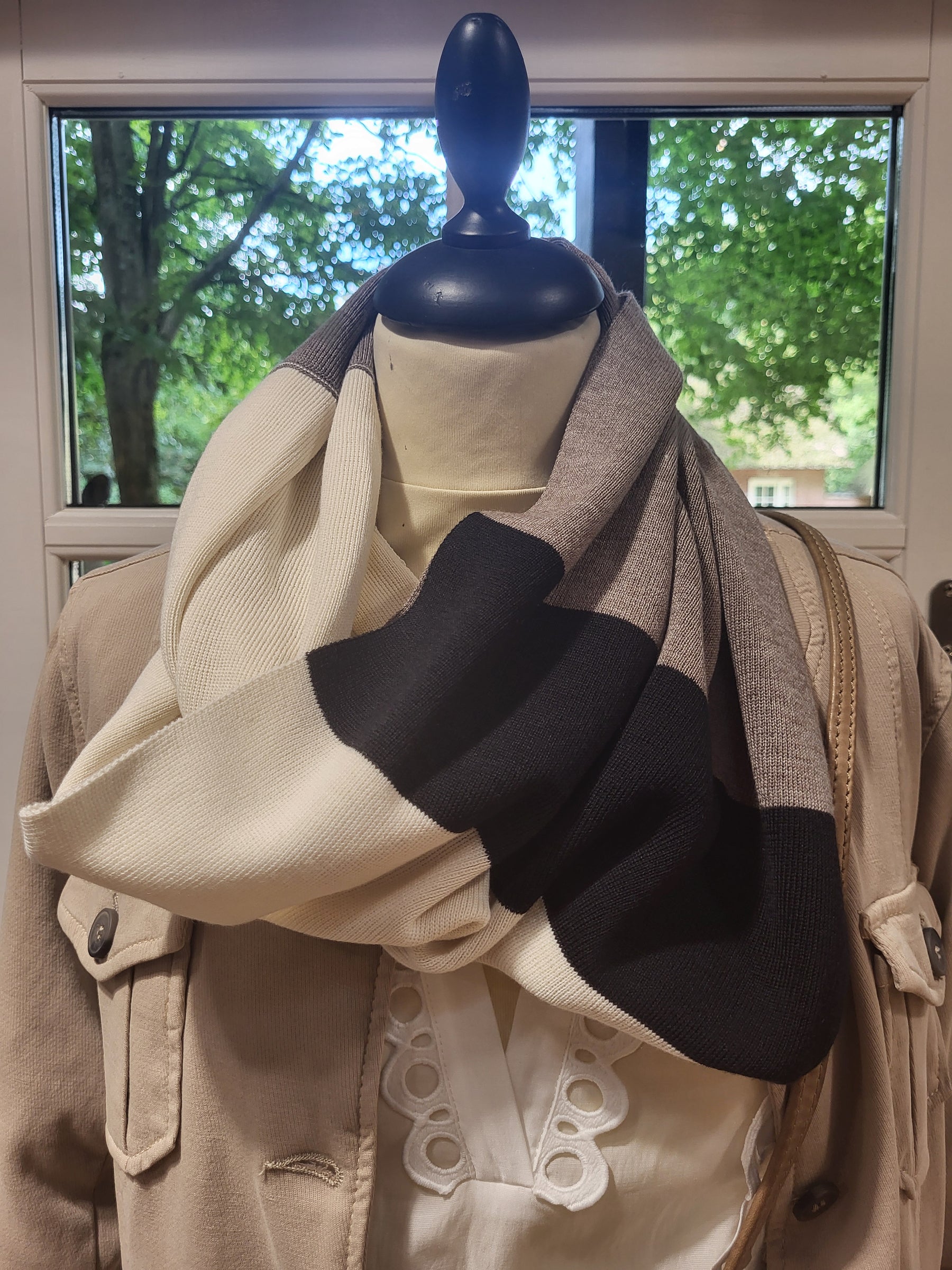Trine Kryger Simonsen SCARF COCO (659900), taupe/multi