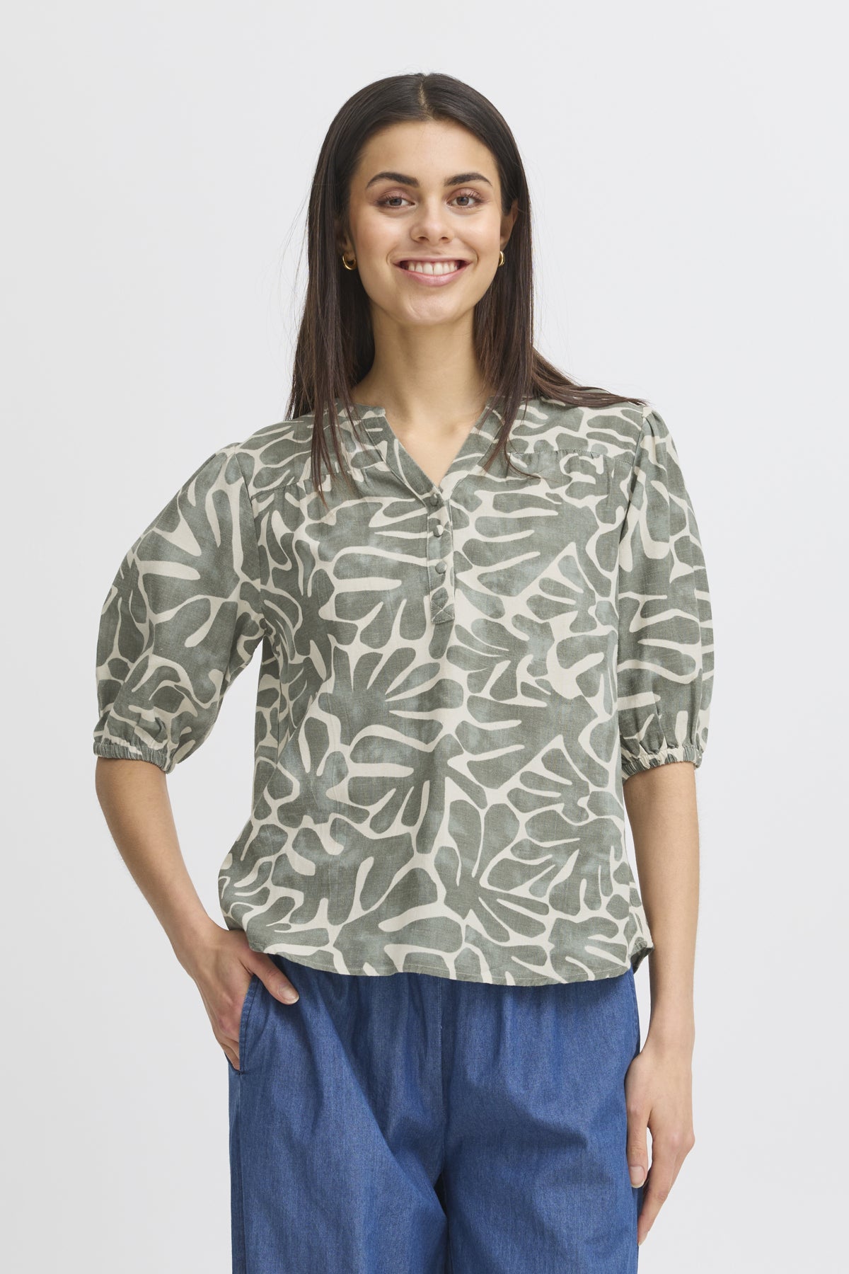 Fransa FRMADDIE BLOUSE 2, Agave Green art