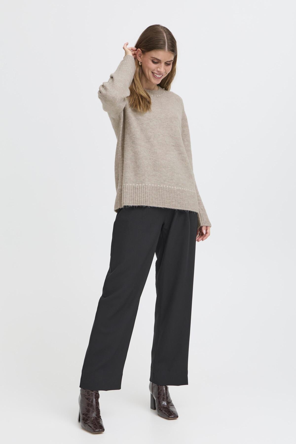Fransa FRELISE PULLOVER 1, MOON ROCK MEL STRIPE