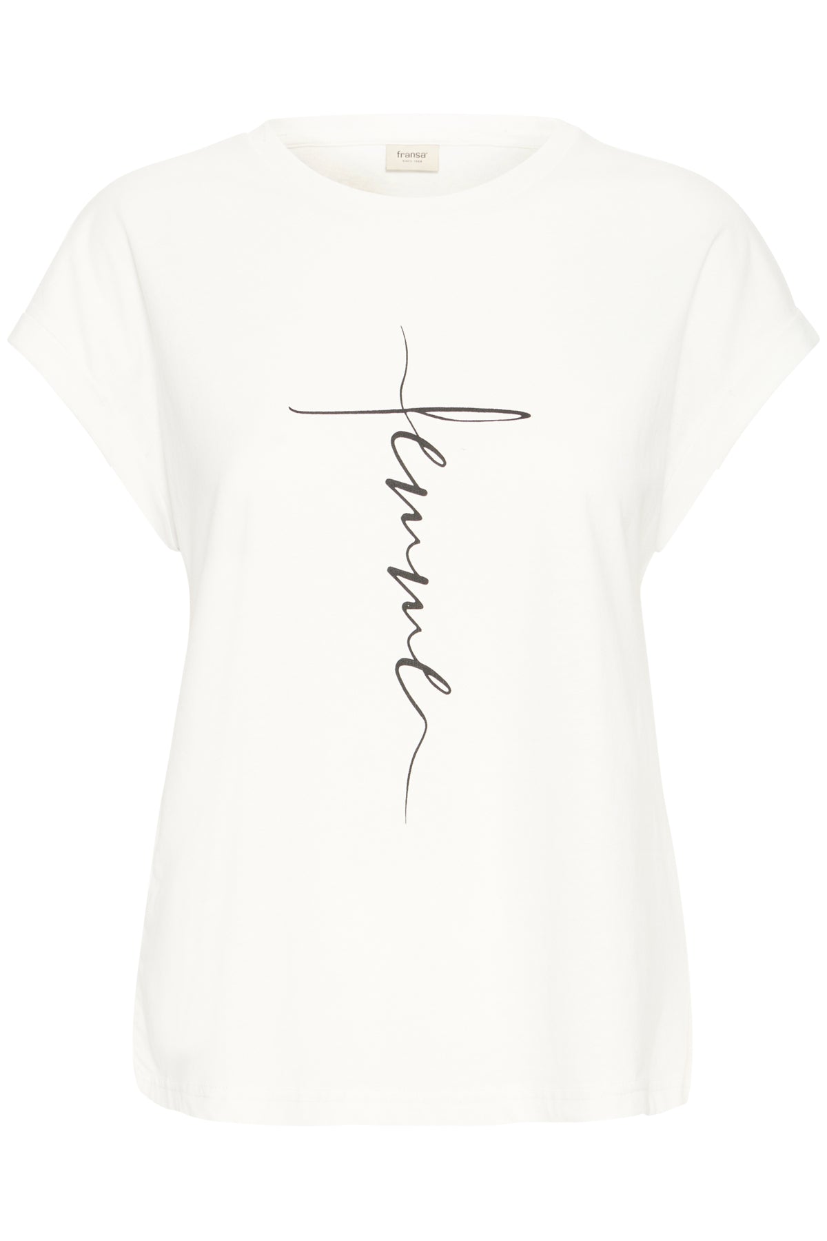 Fransa FREDENA T-shirt, Blanc de Blanc melange
