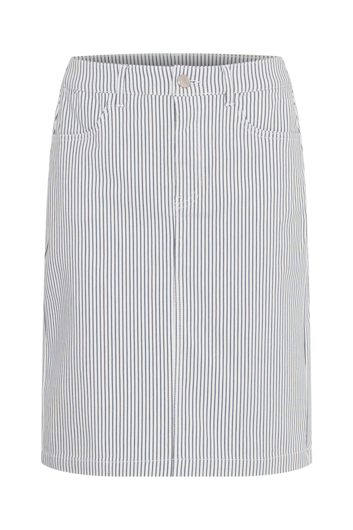 Fransa FRENA SKIRT 2, Birch w. navy blazer stripe