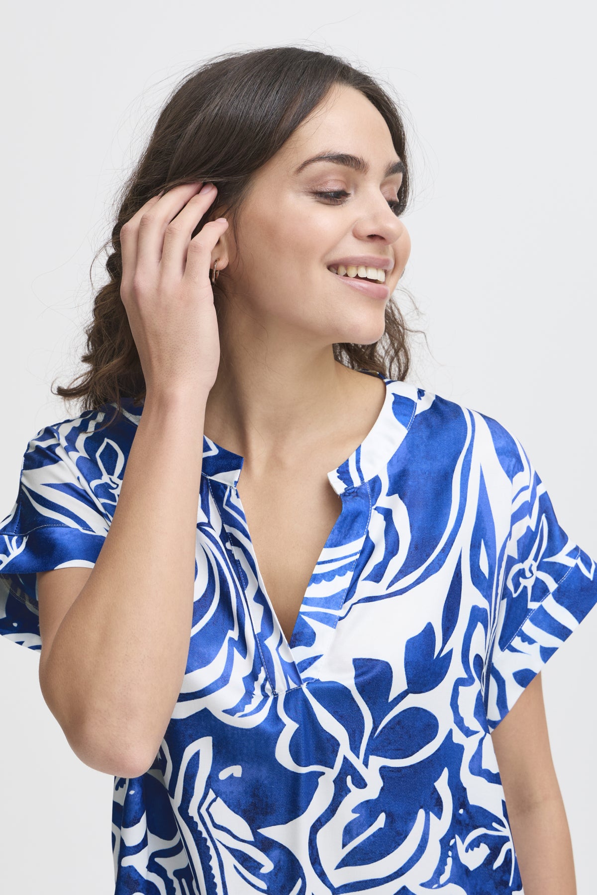 Fransa FRLOREN BLOUSE 2, Blue Iolite art