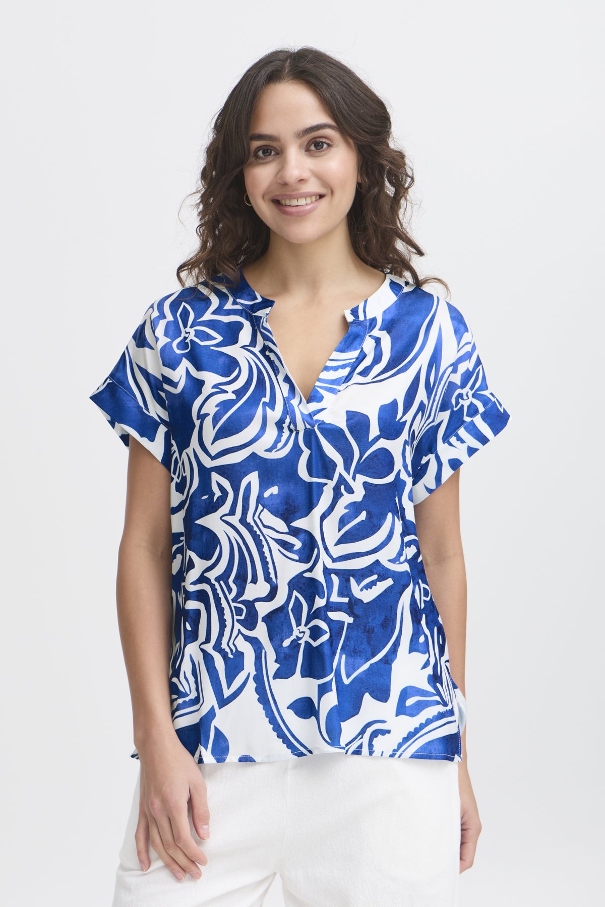 Fransa FRLOREN BLOUSE 2, Blue Iolite art