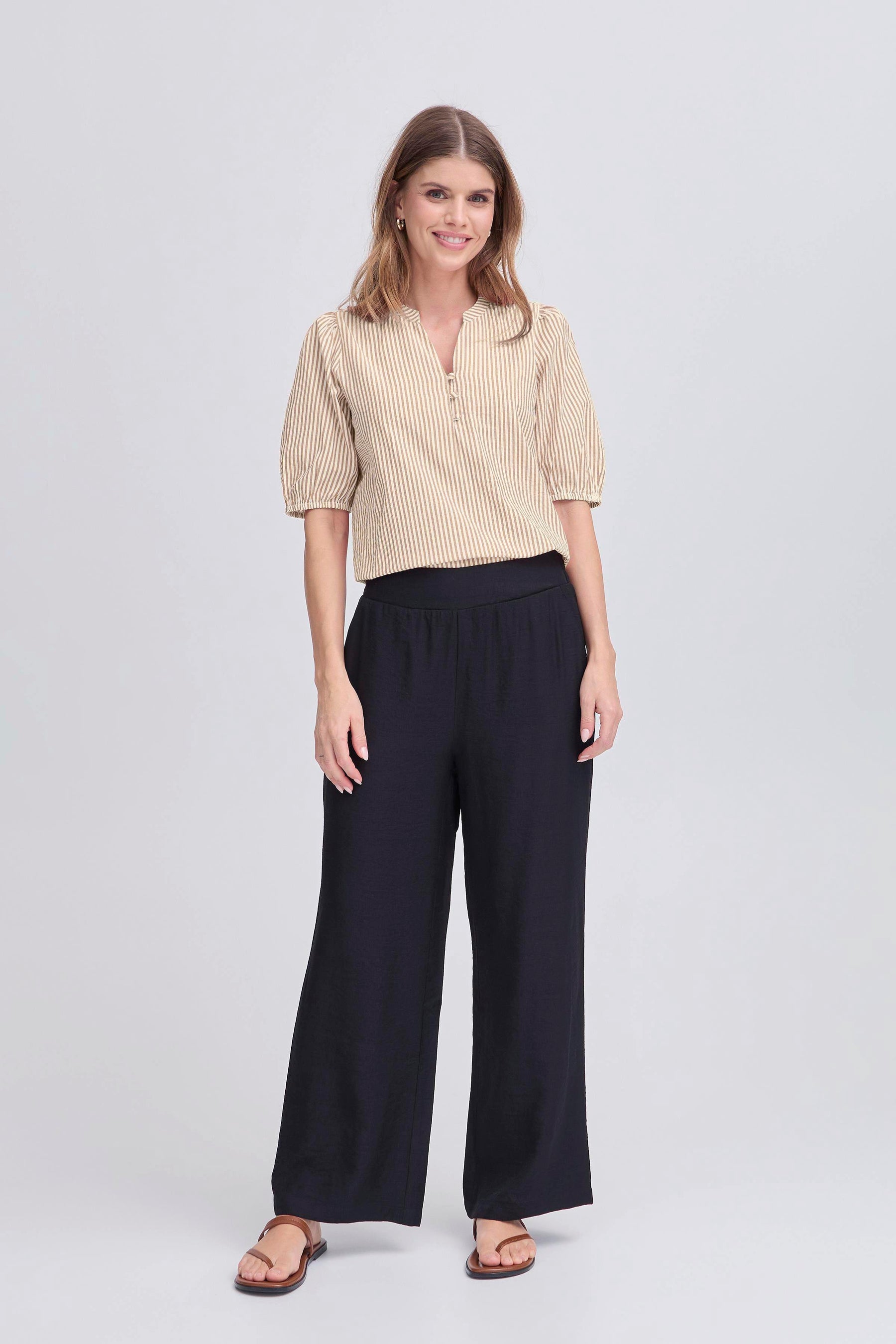 Fransa FrCayla Blouse 1, Silver Mink Stripes