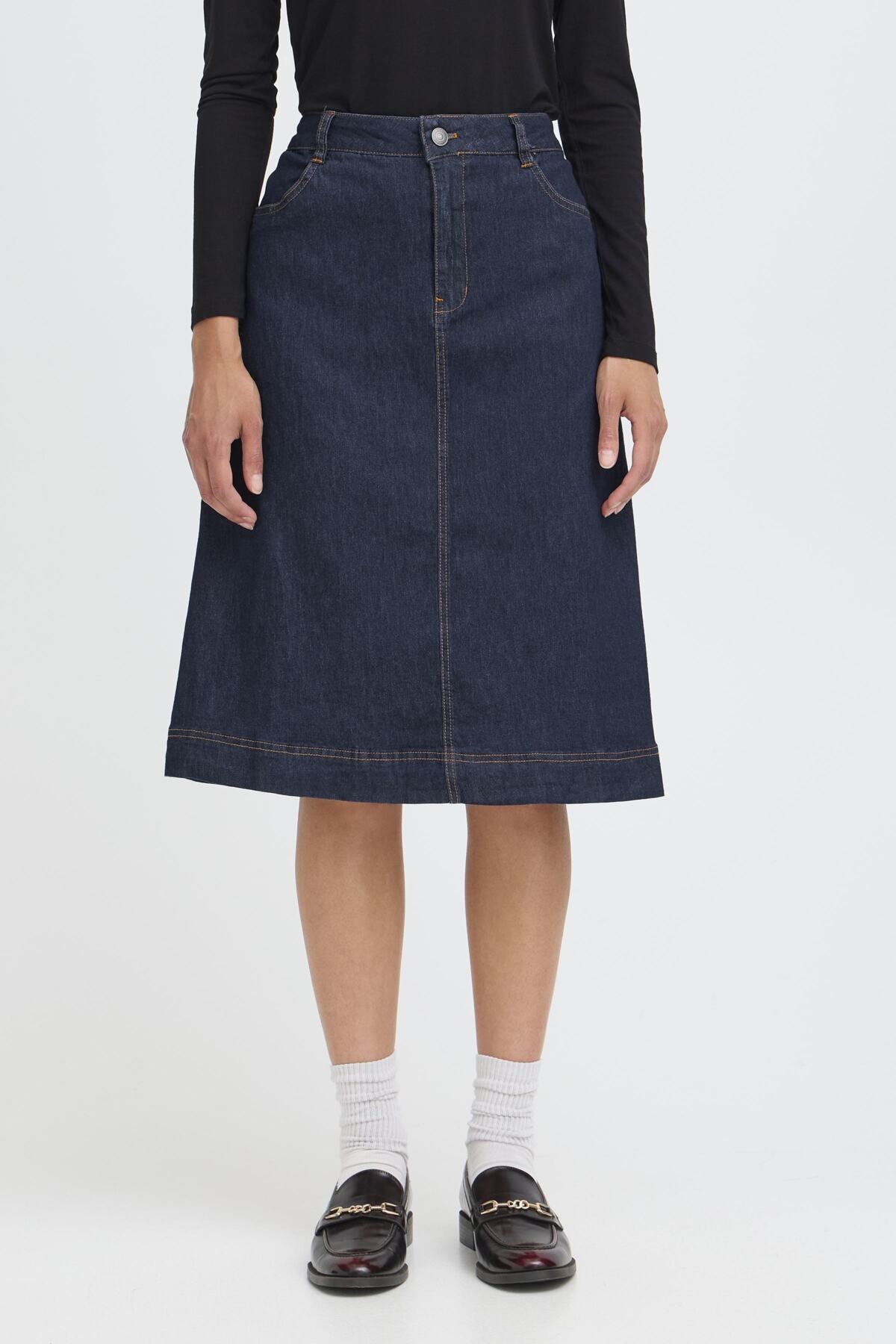 Fransa FRCHICAGO SKIRT 1, RAW BLUE DENIM