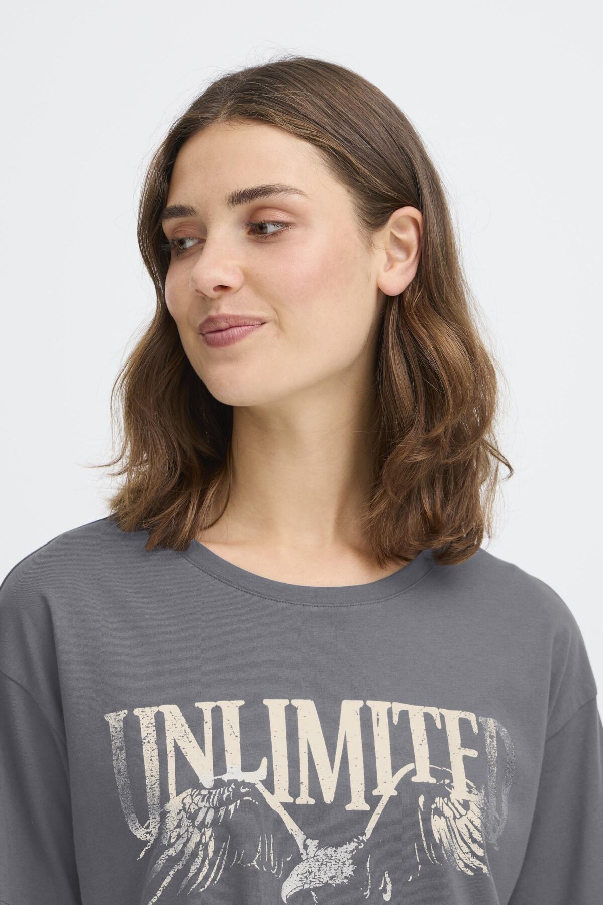 Fransa FRHAISLEY TEE 1, GRAY PIN METAL