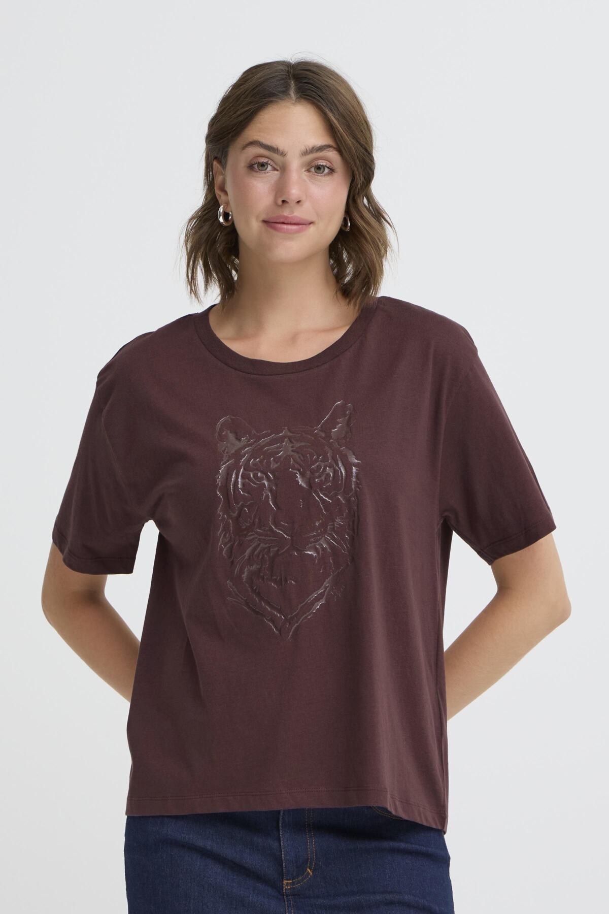 Fransa FRLILIANA TEE 1, FUDGE TIGER