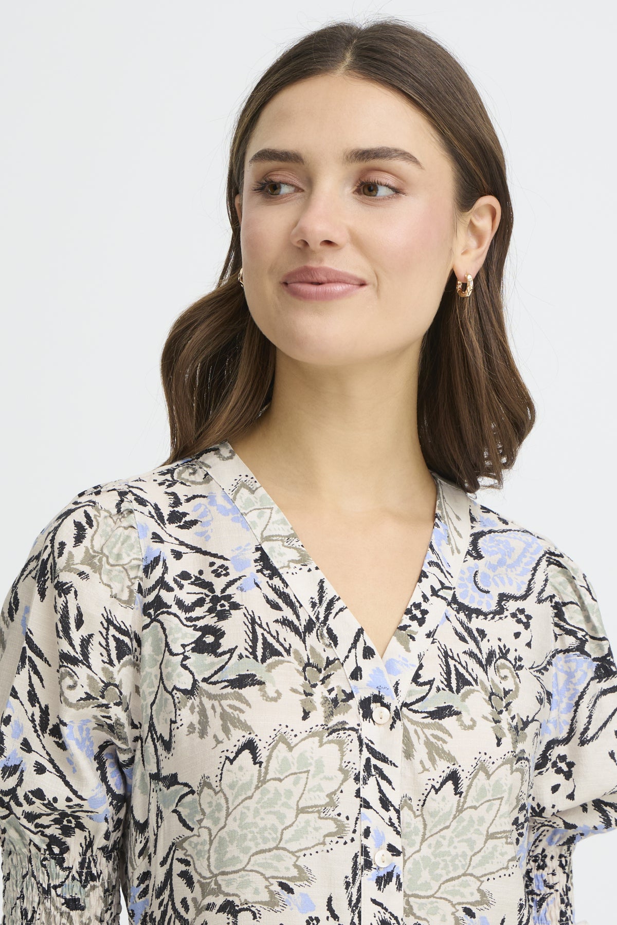 Fransa FRARIANA DRESS 18, Femi Bouquet Gray Morning