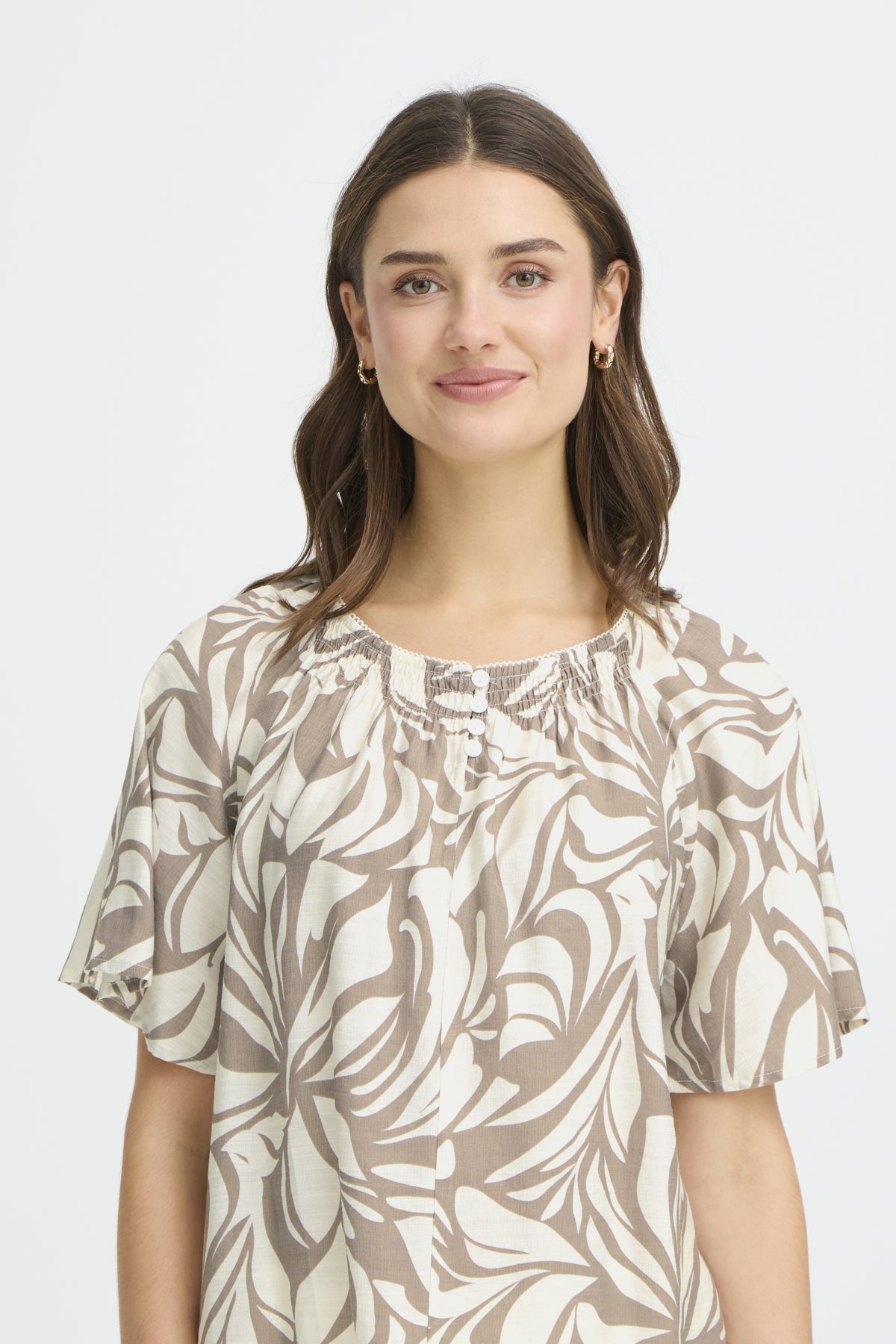 Fransa FRARIANA BLOUSE 16, Floral Reverie M. Trail / Brown
