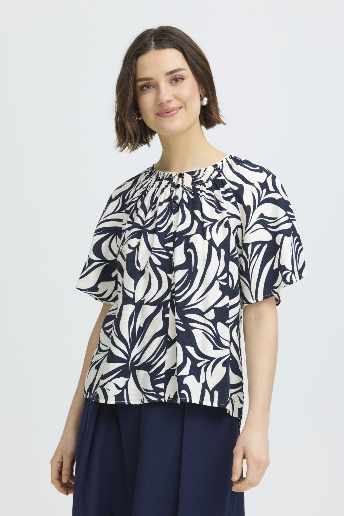 Fransa FRARIANA BLOUSE 16, Floral Reverie Navy / Blue