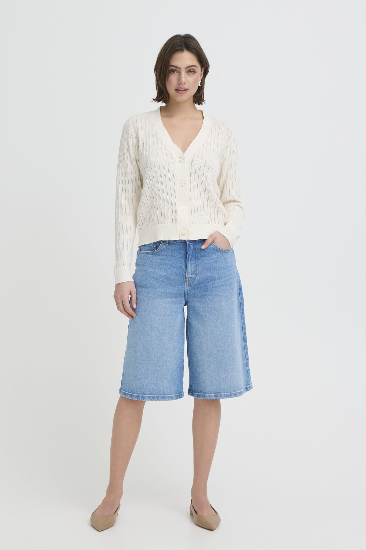 Fransa FRLORELEI SHORTS 1, Mid Blue denim