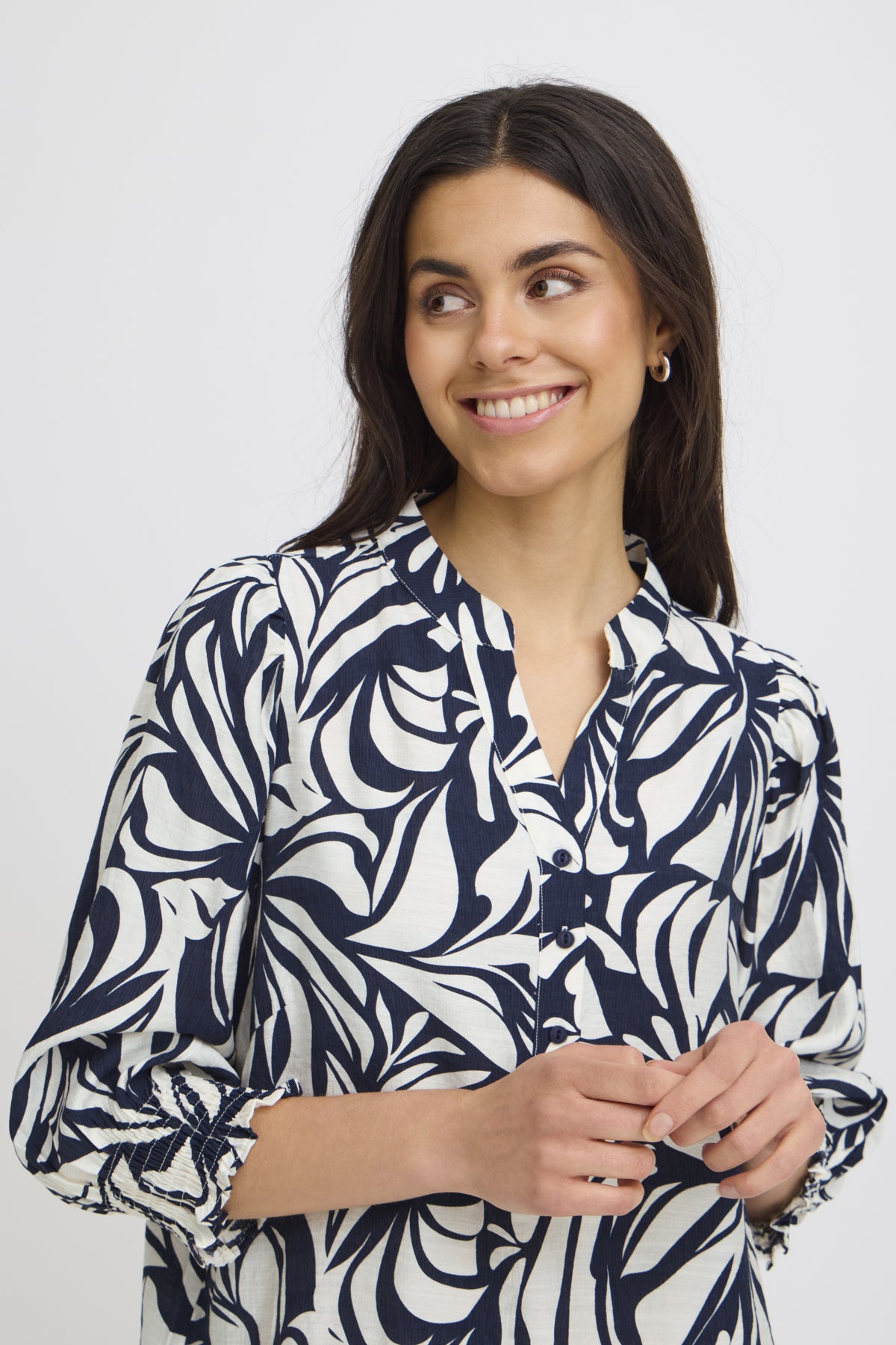 Fransa FRARIANA DRESS 21, FLORAL REVERIE NAVY