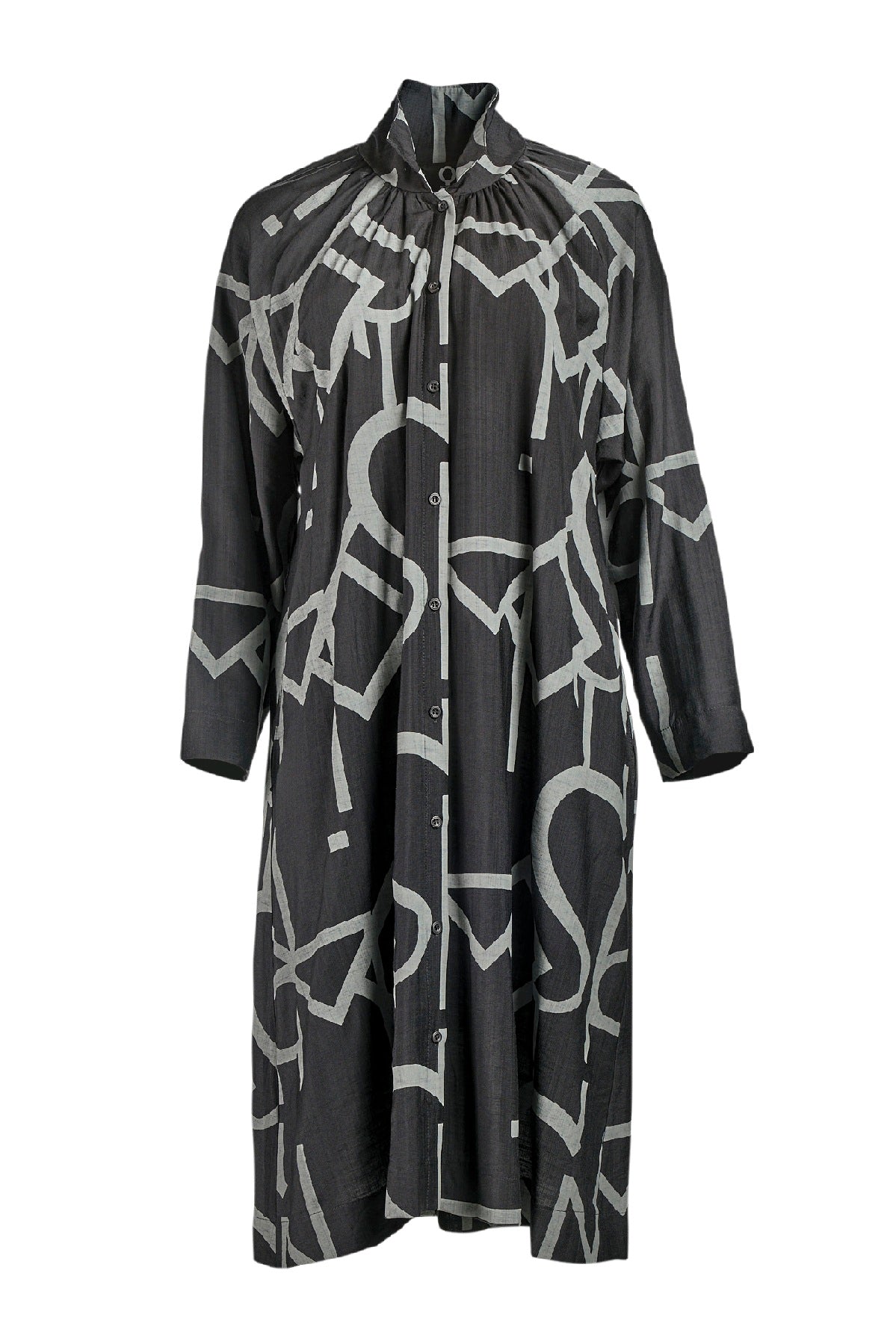 My Soul Graphic skjortekjole 2106, Black/Grey