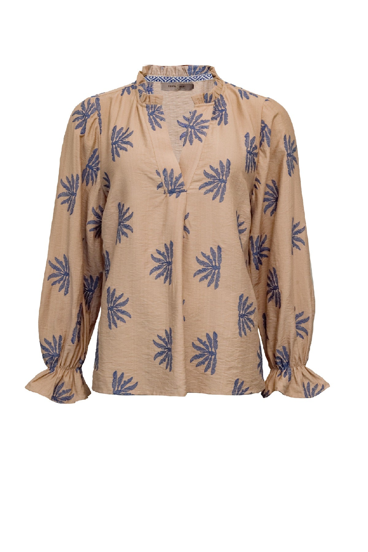 Costamani Miley Blouse, Sand/Blue Pattern