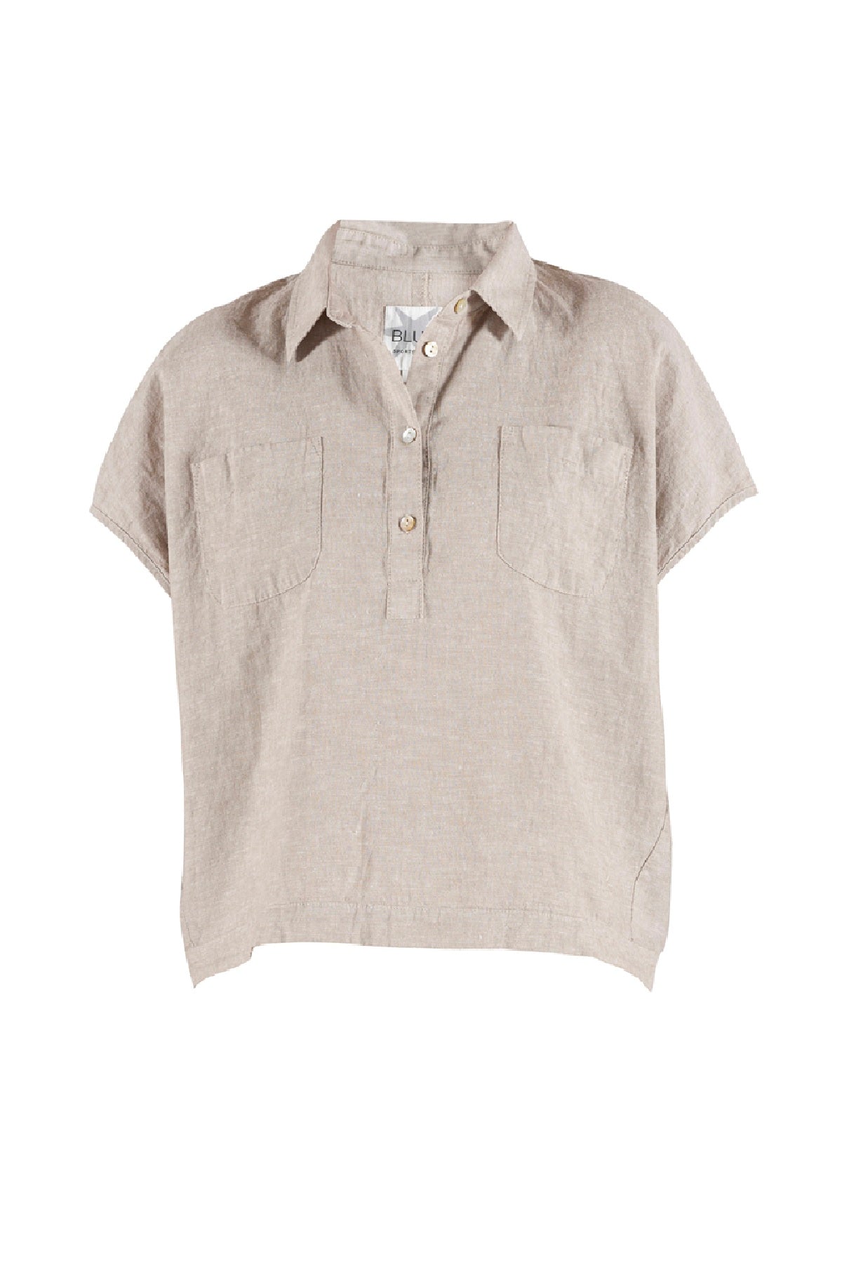 Blue Sportswear Lisbeth short linen Shirt, Chalk-melange