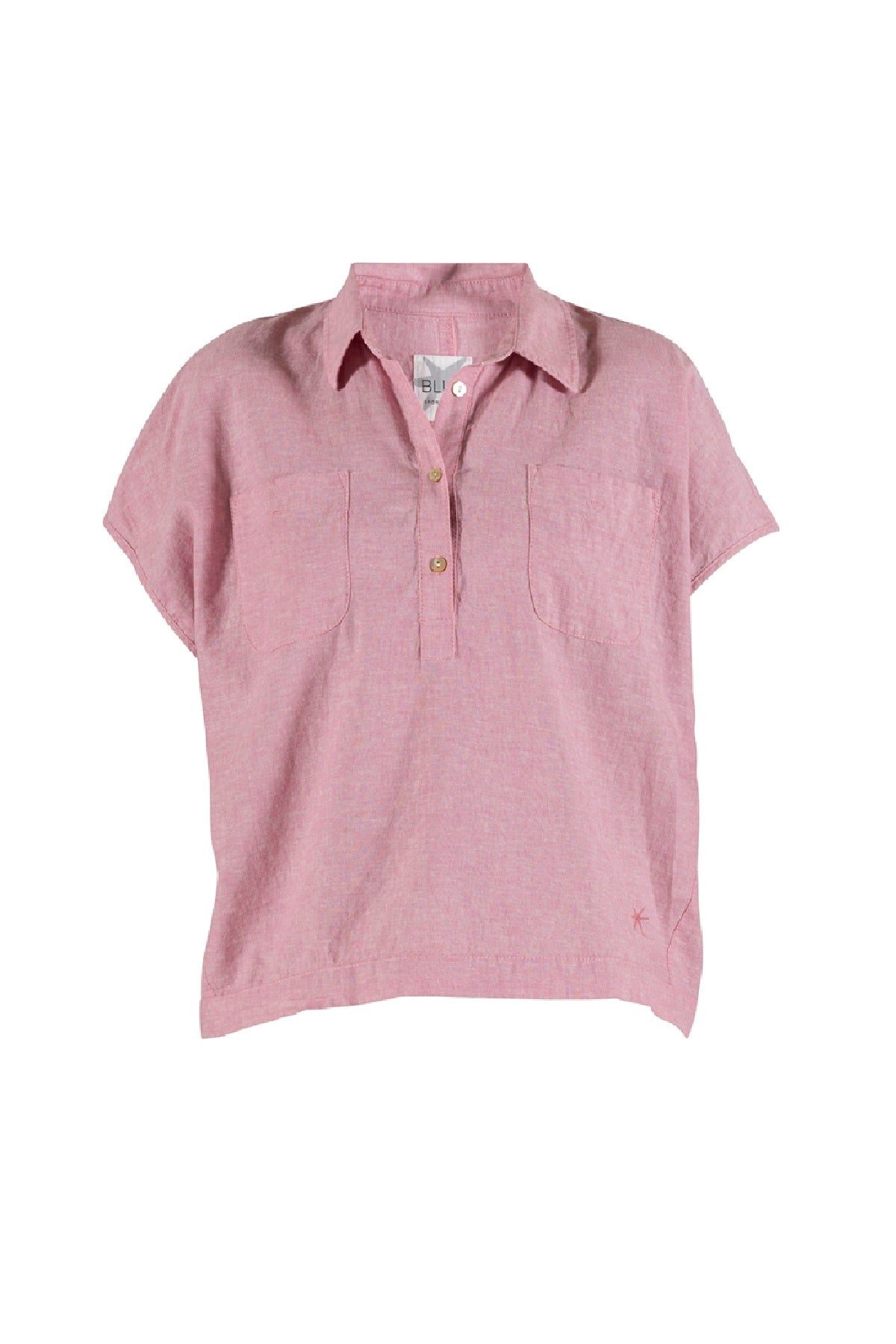 Blue Sportswear Lisbeth short linen Shirt, Soft Pink melange