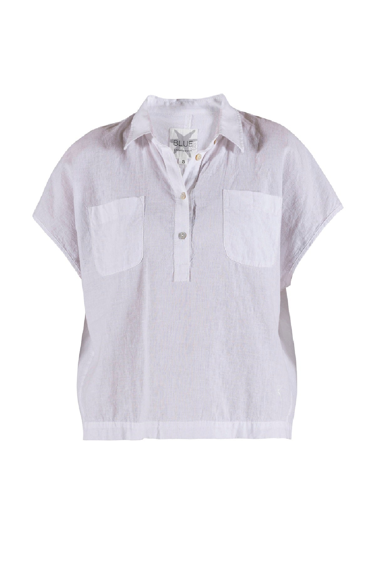 Blue Sportswear Lisbeth short linen Shirt, White