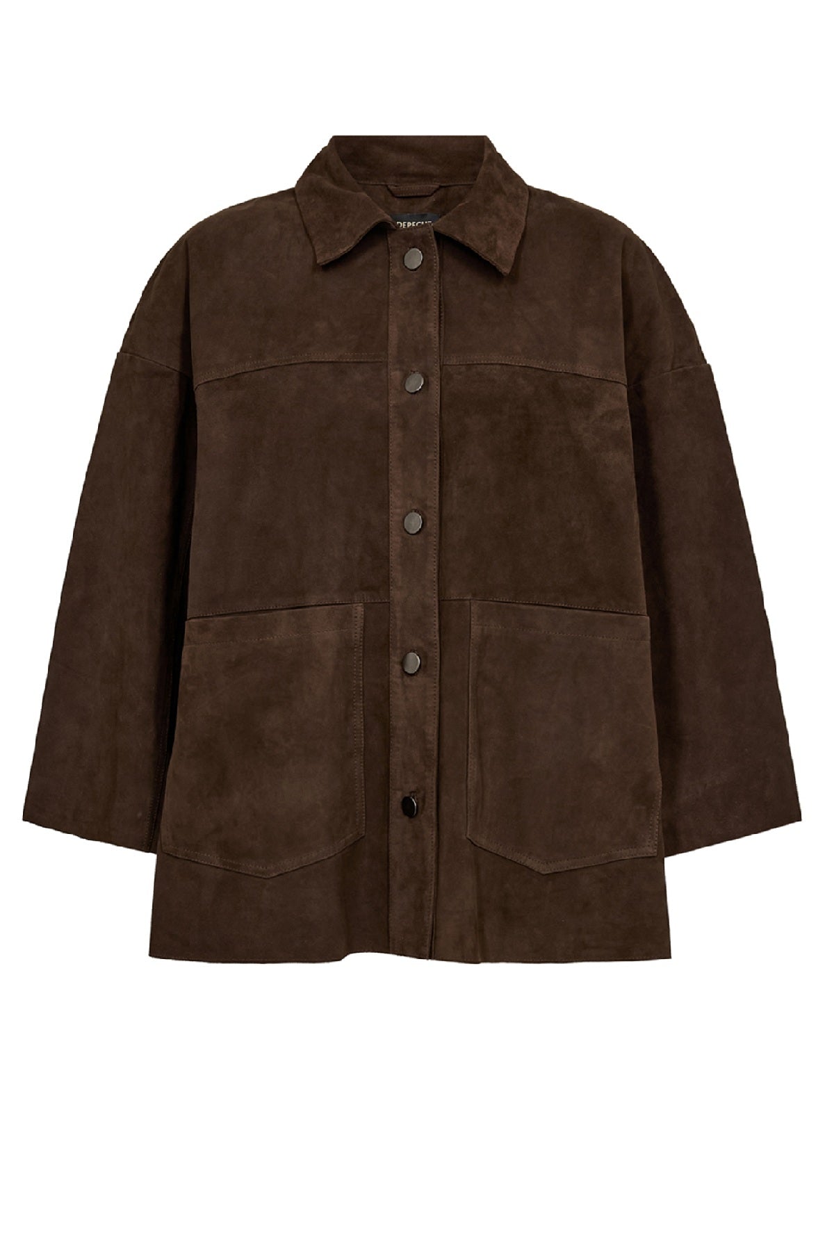 Depeche TonjaDep Suede Oversize Shirt, Dusty brown