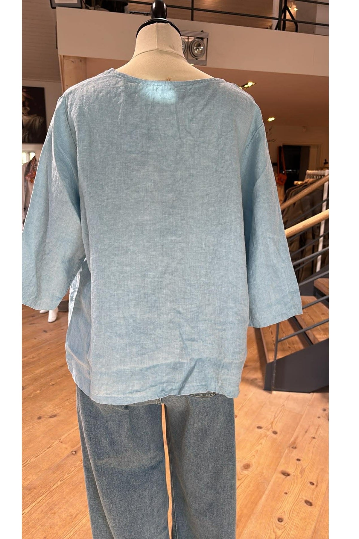 Thing bluse i hør 7144, Sky