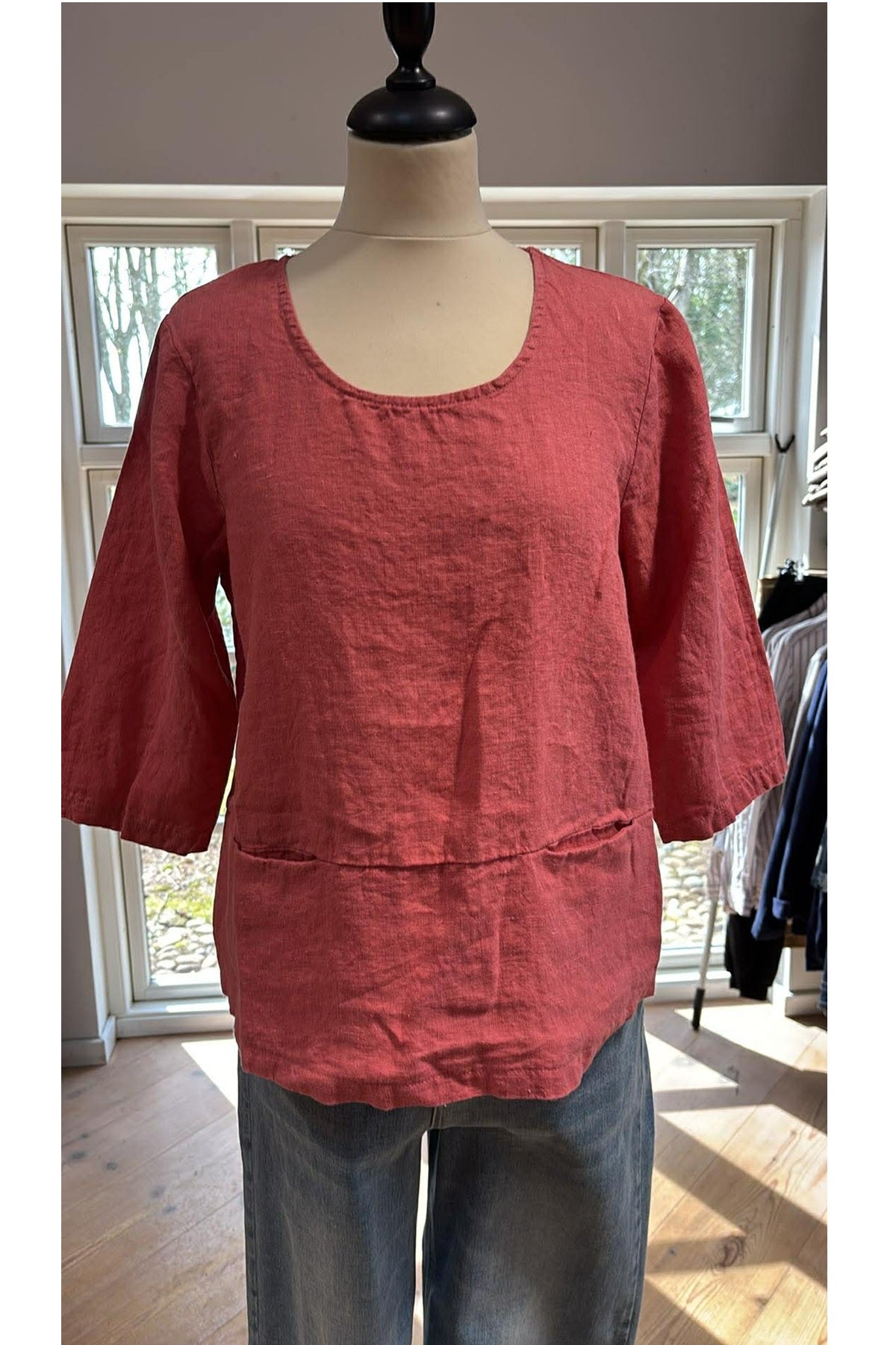 Thing bluse i hør 7144, Faded Rose