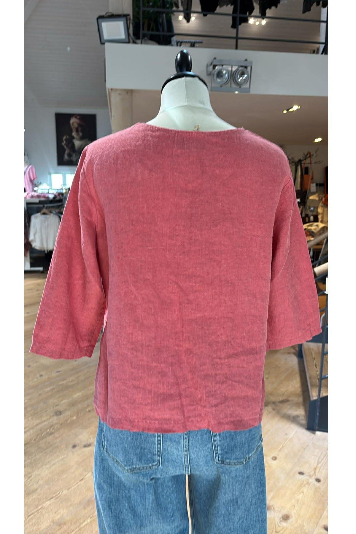 Thing bluse i hør 7144, Faded Rose