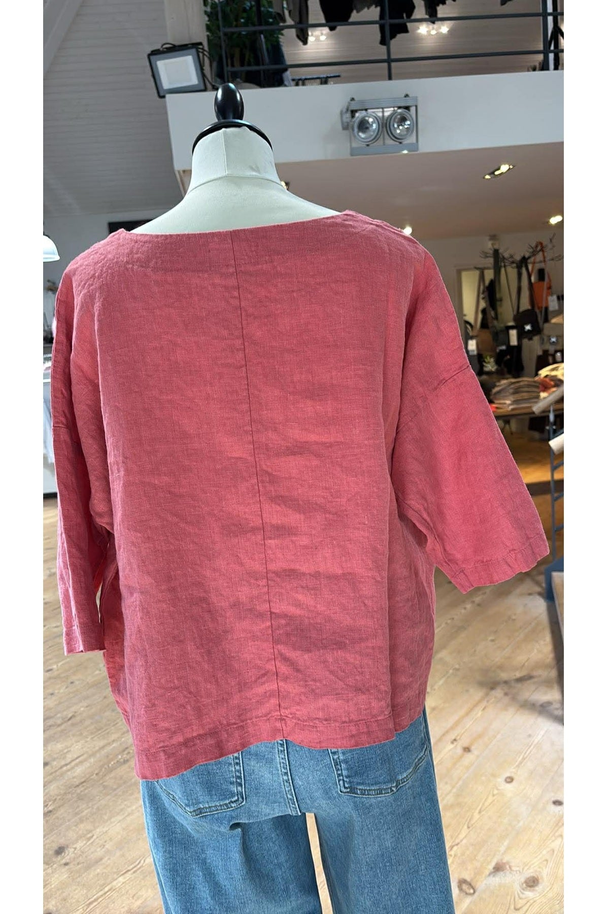 Thing bred bluse i hør 7145, Faded rose
