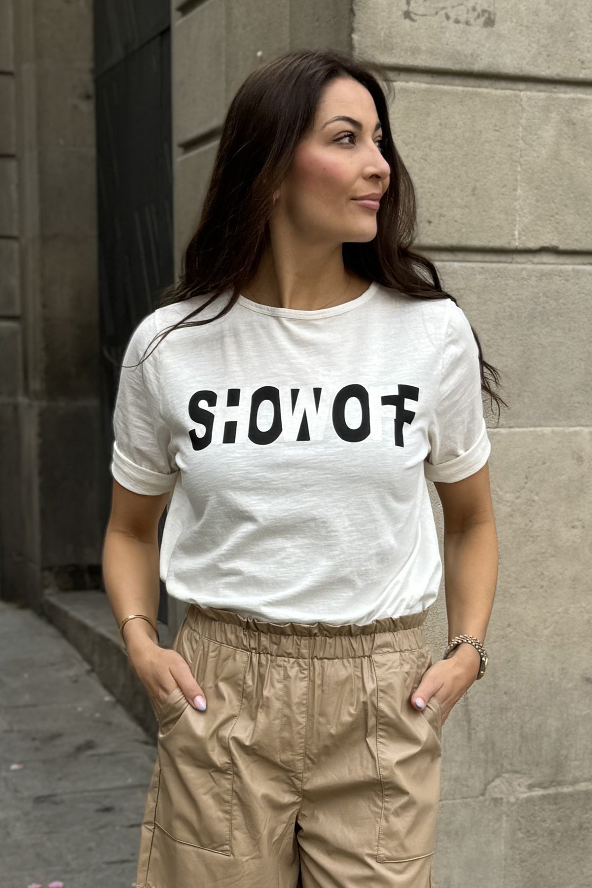NÜ Denmark Vaanya Oaklee Tee oversize, Creme