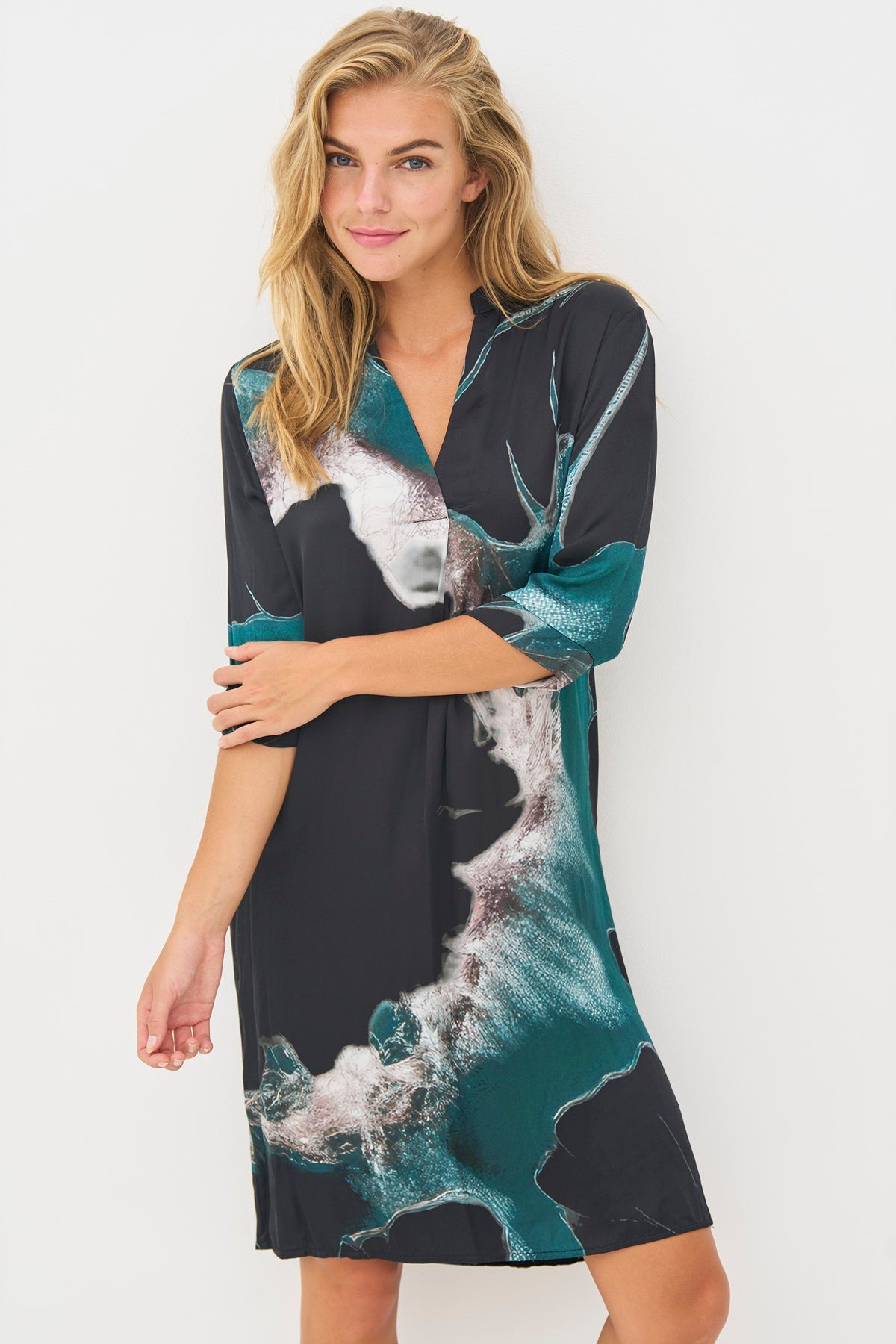 NÜ Denmark Babeth Tunic, Petrol green mix