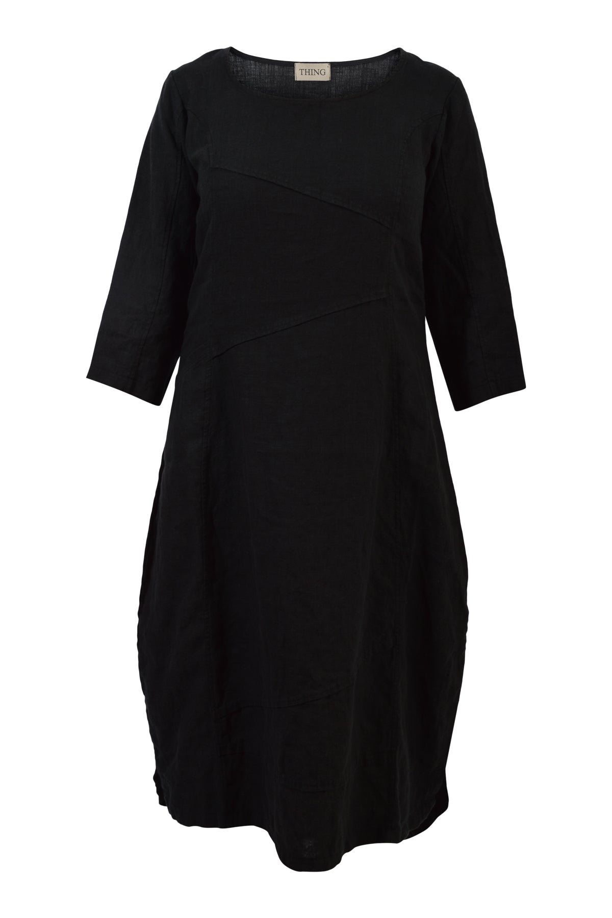 Thing kjole i hør 6940, Black