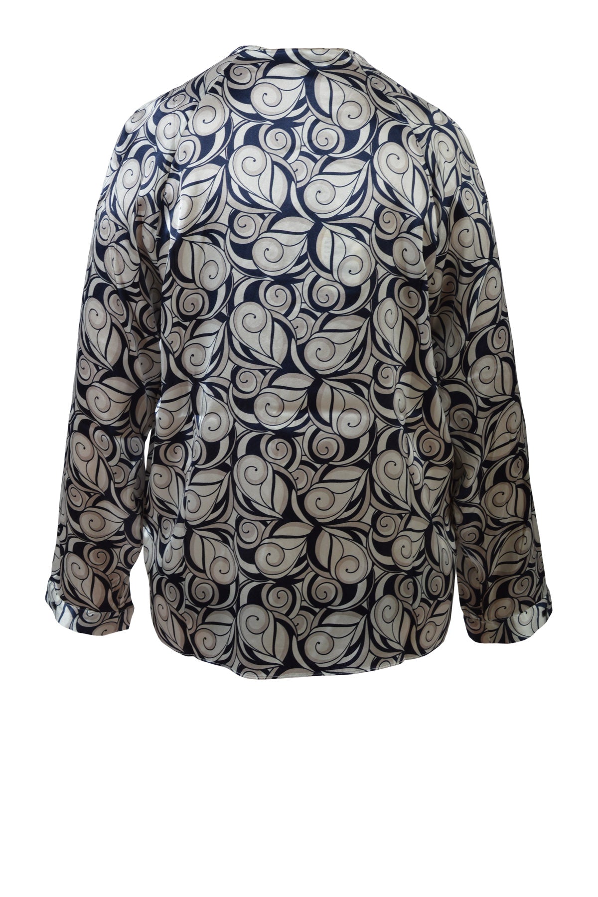 Charlotte Sparre Pleat neck 3417 Swung, Navy/Taupe