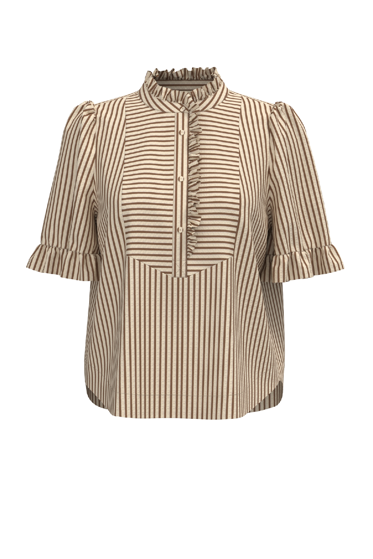 Gossia BenedicteGO Mo Blouse, Creme Brown Stripes
