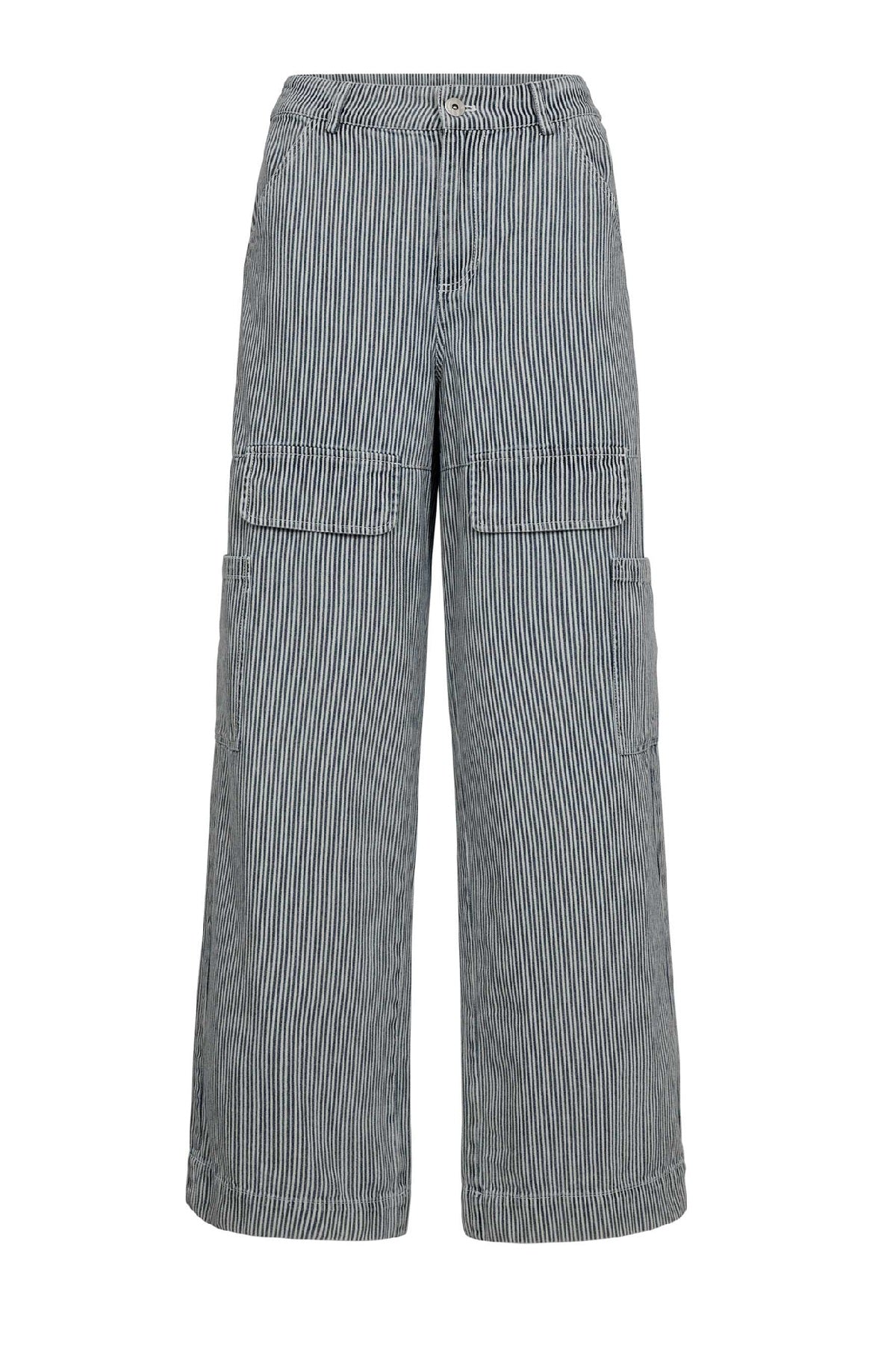 Gossia RosannGO Pants, Off-white Blue Striped
