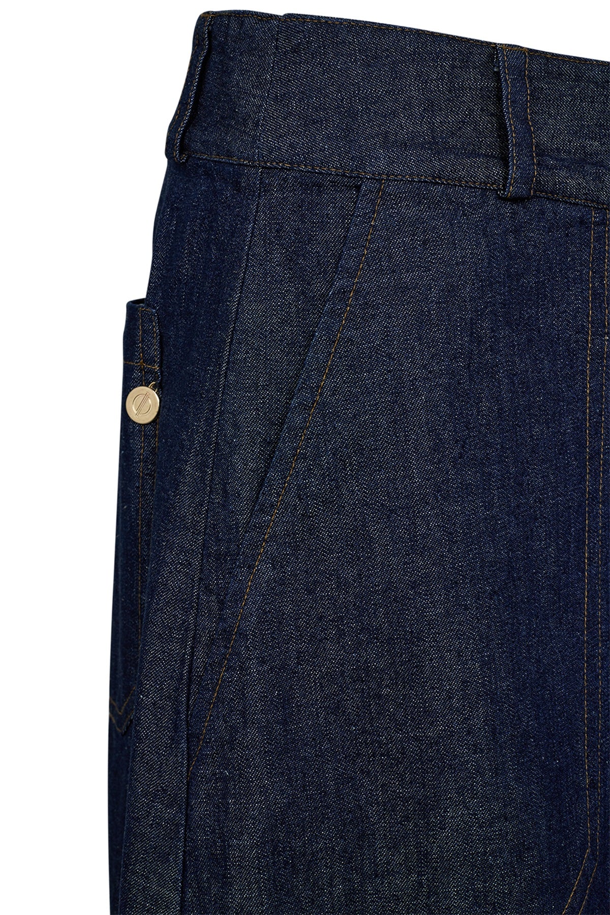 Pieszak Harper Chambrey Pleat Skirt, Rinse Denim