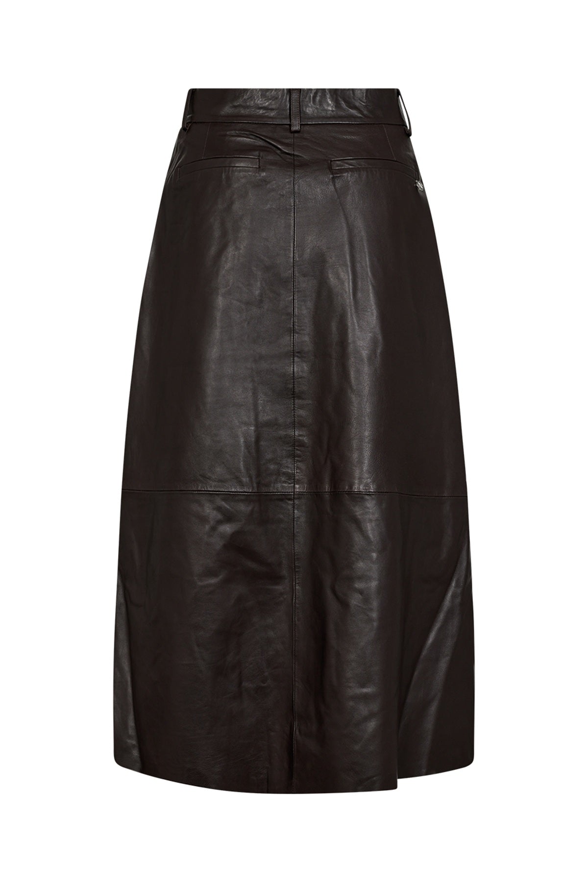 Pieszak Lanni Leather Pleat Skirt, Black Coffee