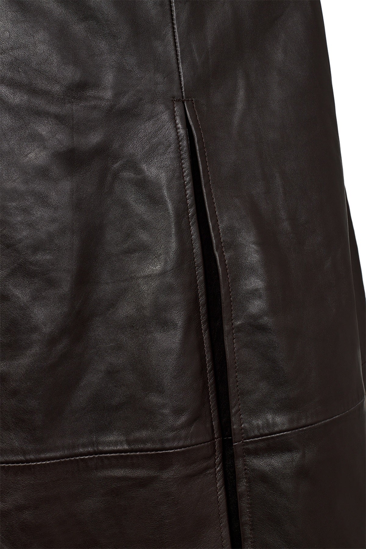 Pieszak Lanni Leather Pleat Skirt, Black Coffee