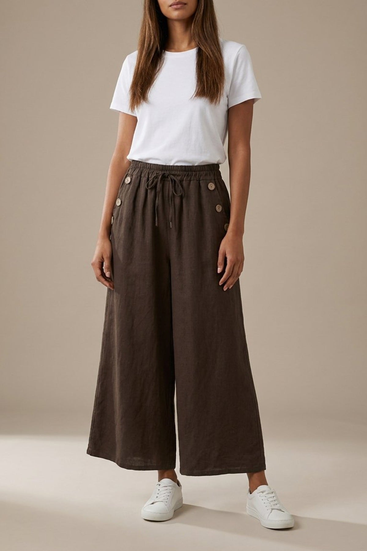 Moondust ANNE BUTTON 3/4 PANT, CHOCOLATE
