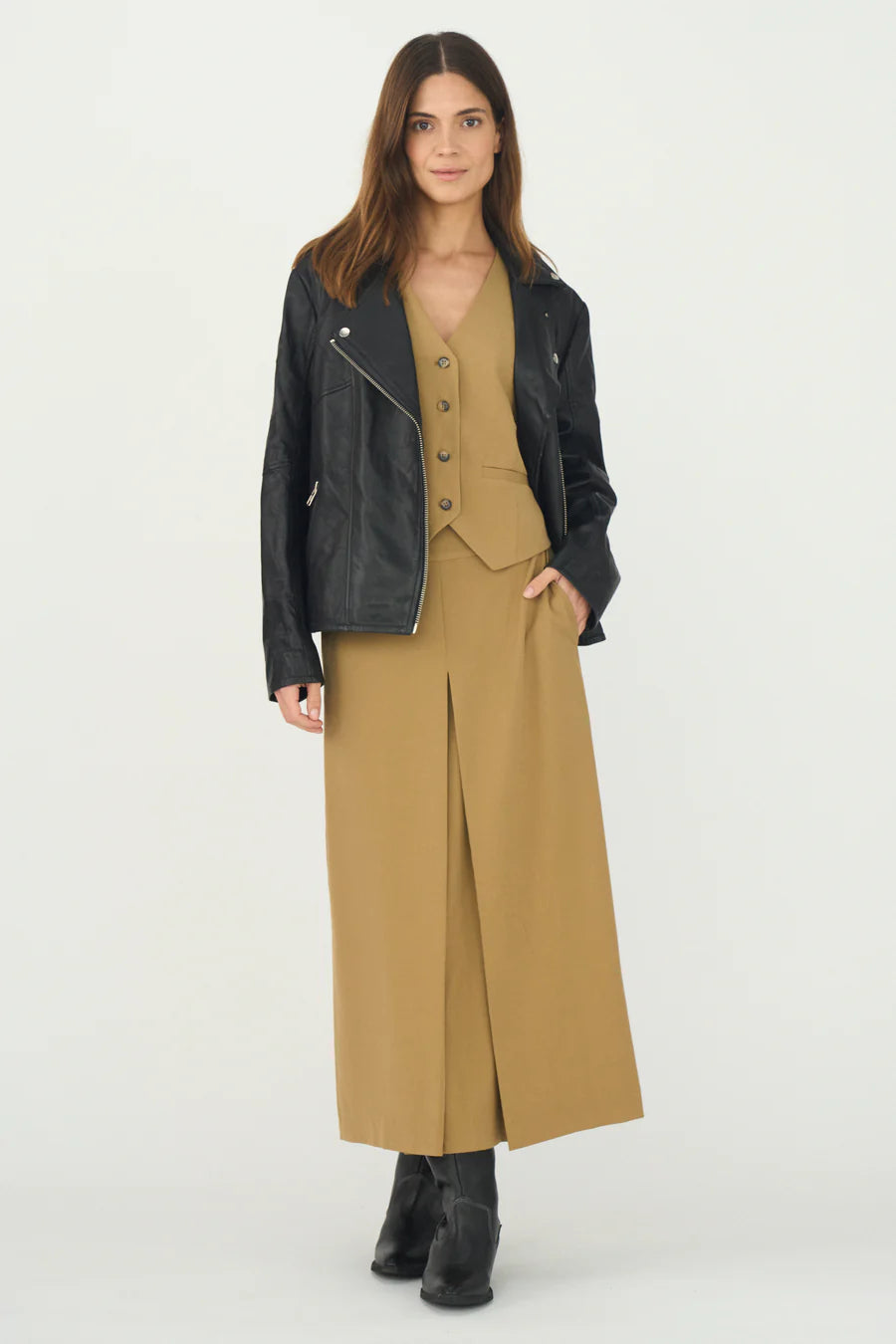 Pieszak PD-Hayden Pleat Skirt, Camel