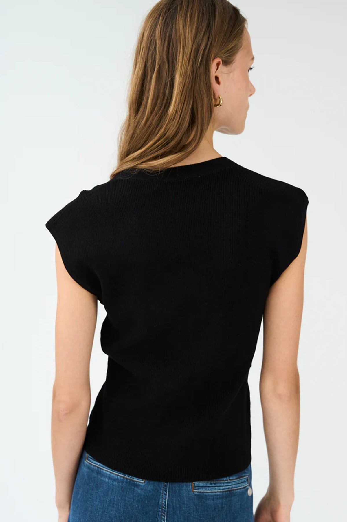 Pieszak Vigga Cross-over Knit Top, Black