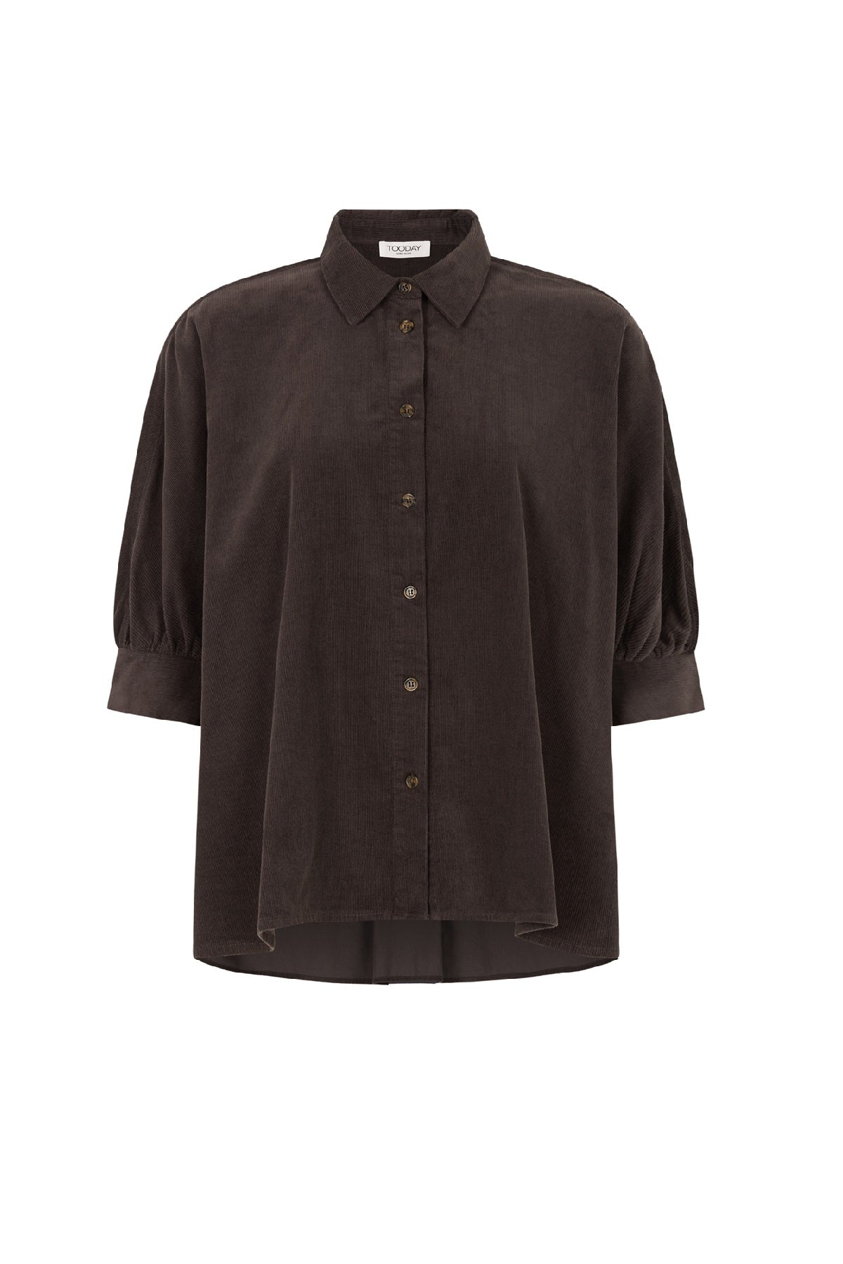 TOODAY Dove Oversized Shirt, Bitter Chocolate