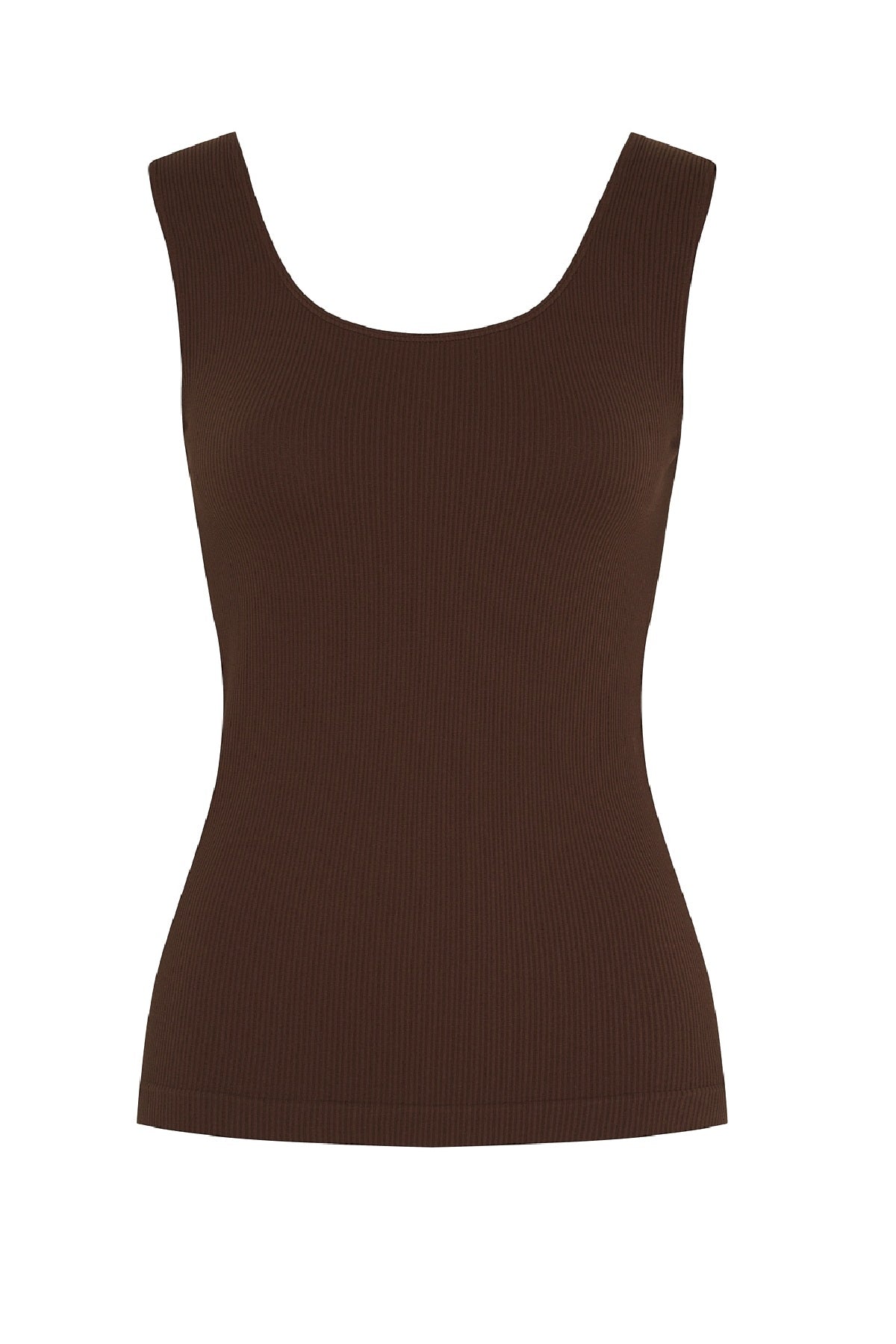 Tim & Simonsen Tulle rib top, Cioccolato