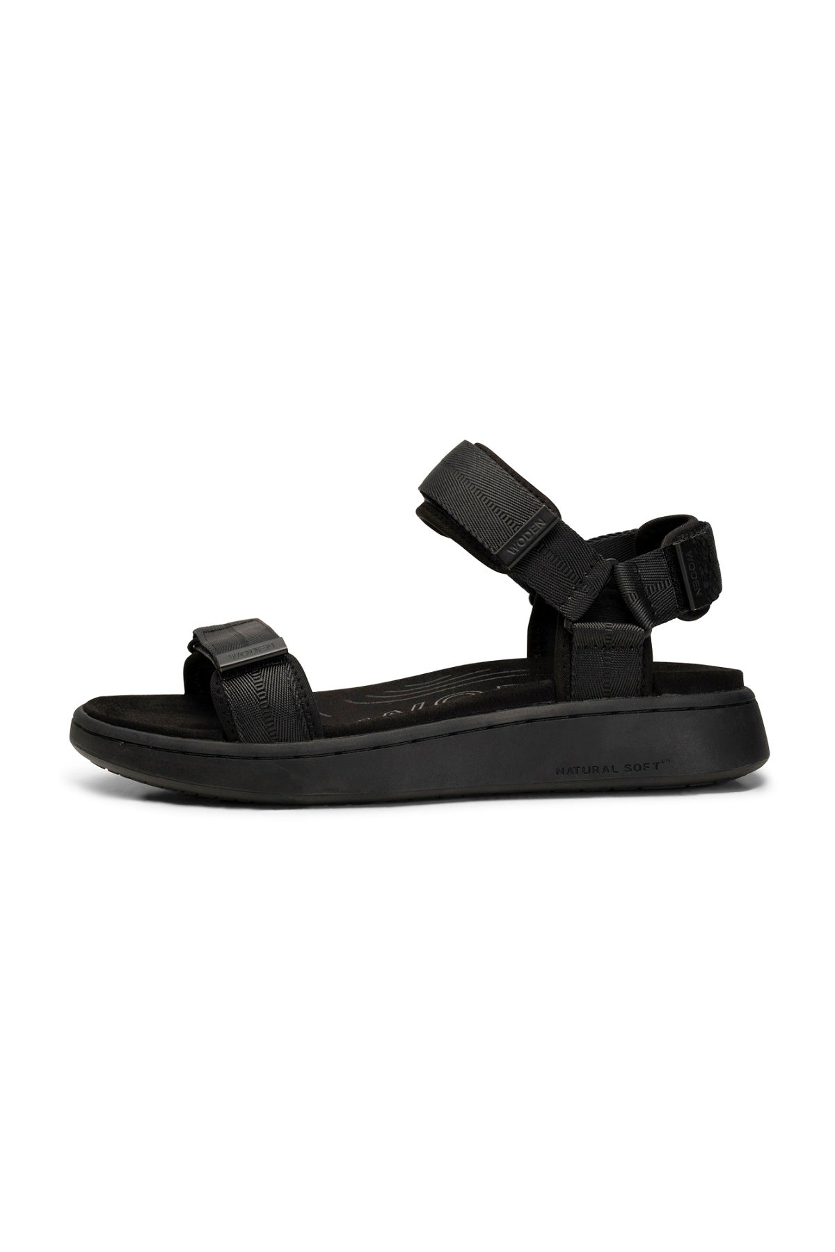 Woden Line sandal, Black/Black