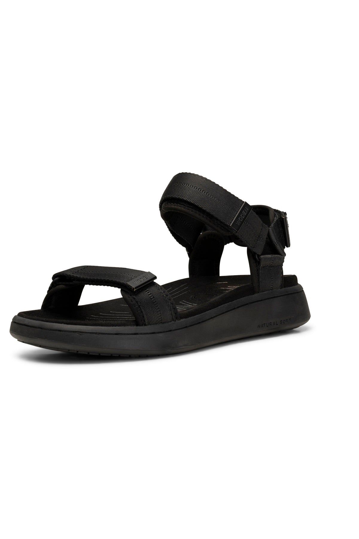 Woden Line sandal, Black/Black