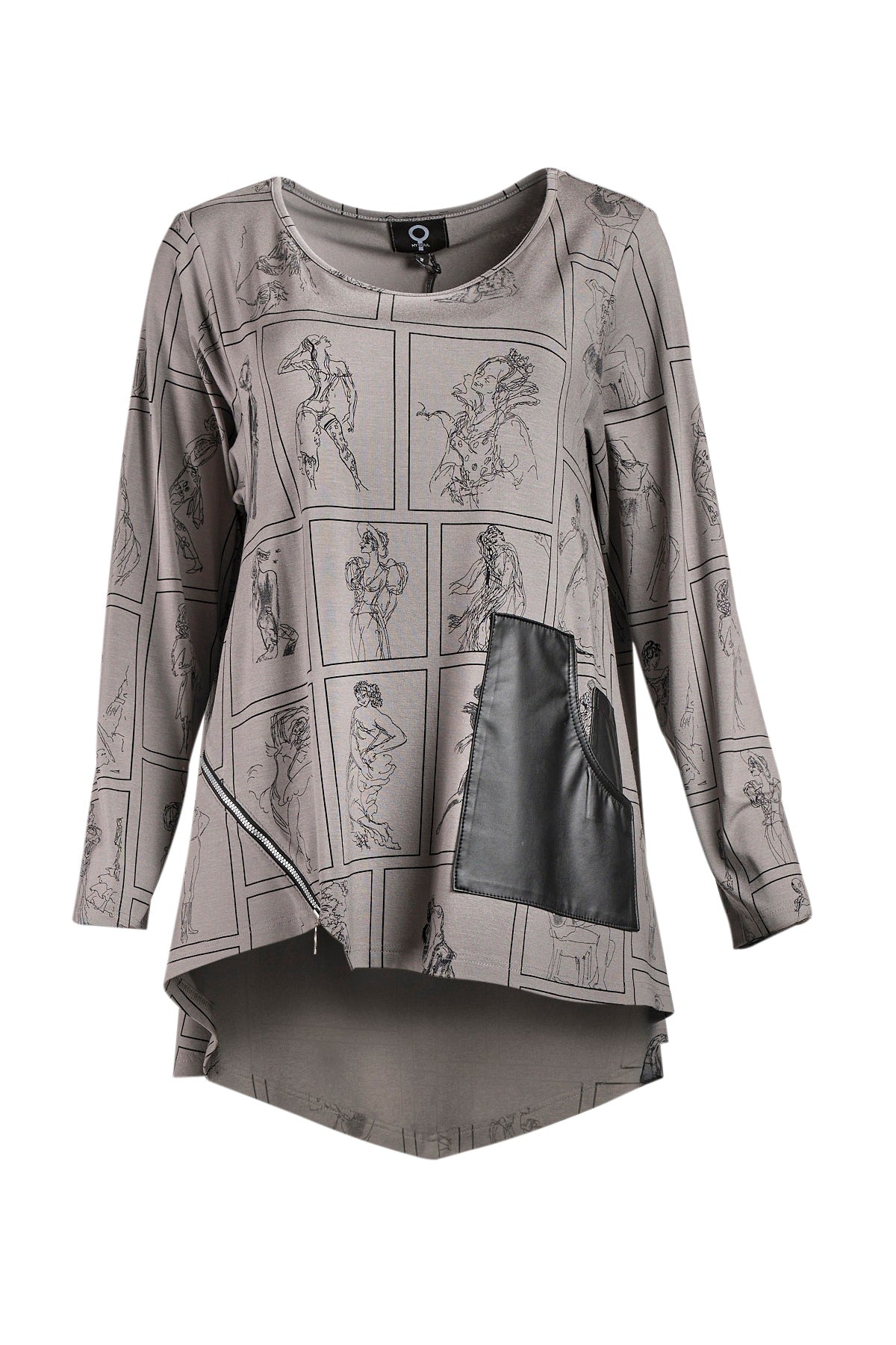 My Soul Cartoon bluse  0153, Grey