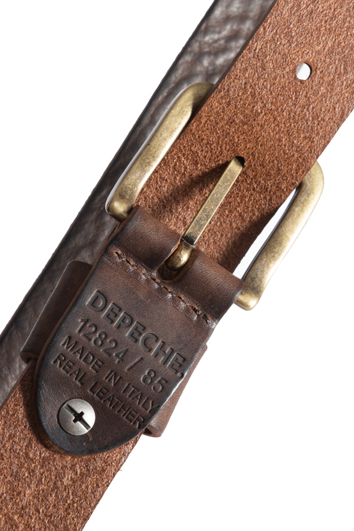 Depeche jeans bælte12824, Brown/Brass