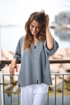 Henriette Steffensen  Fleece Pullover 1361, Stripes Demin & Kit