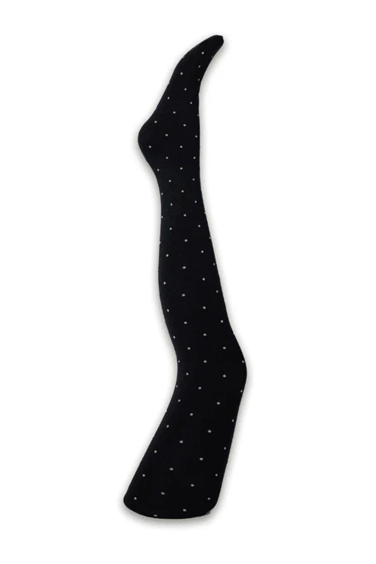 A Moi Agnes black dot tights, Black w. light sand dots