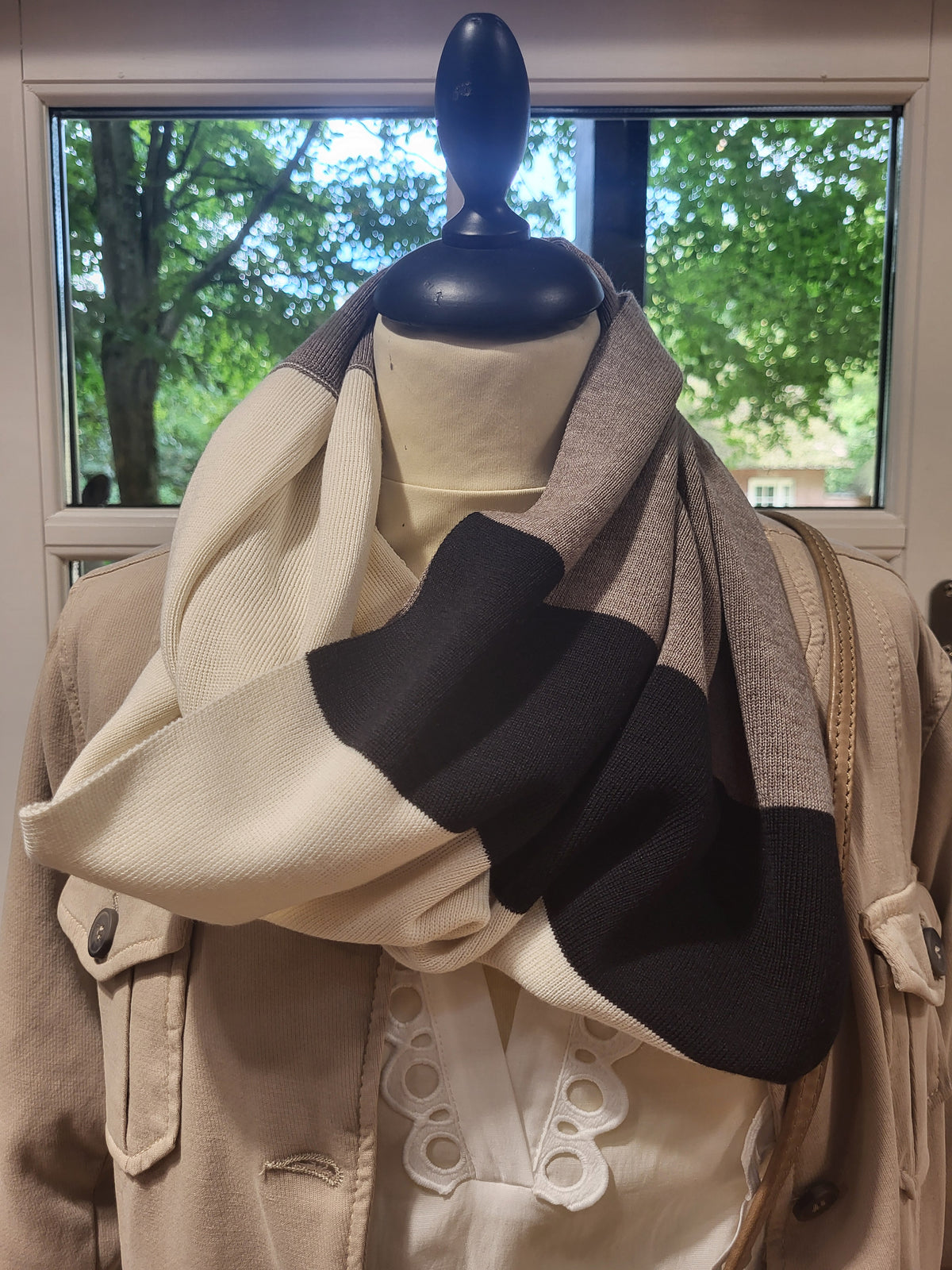 Trine Kryger Simonsen SCARF COCO (659900), taupe/multi